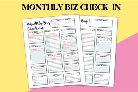 Monthly Business Check-in Printable